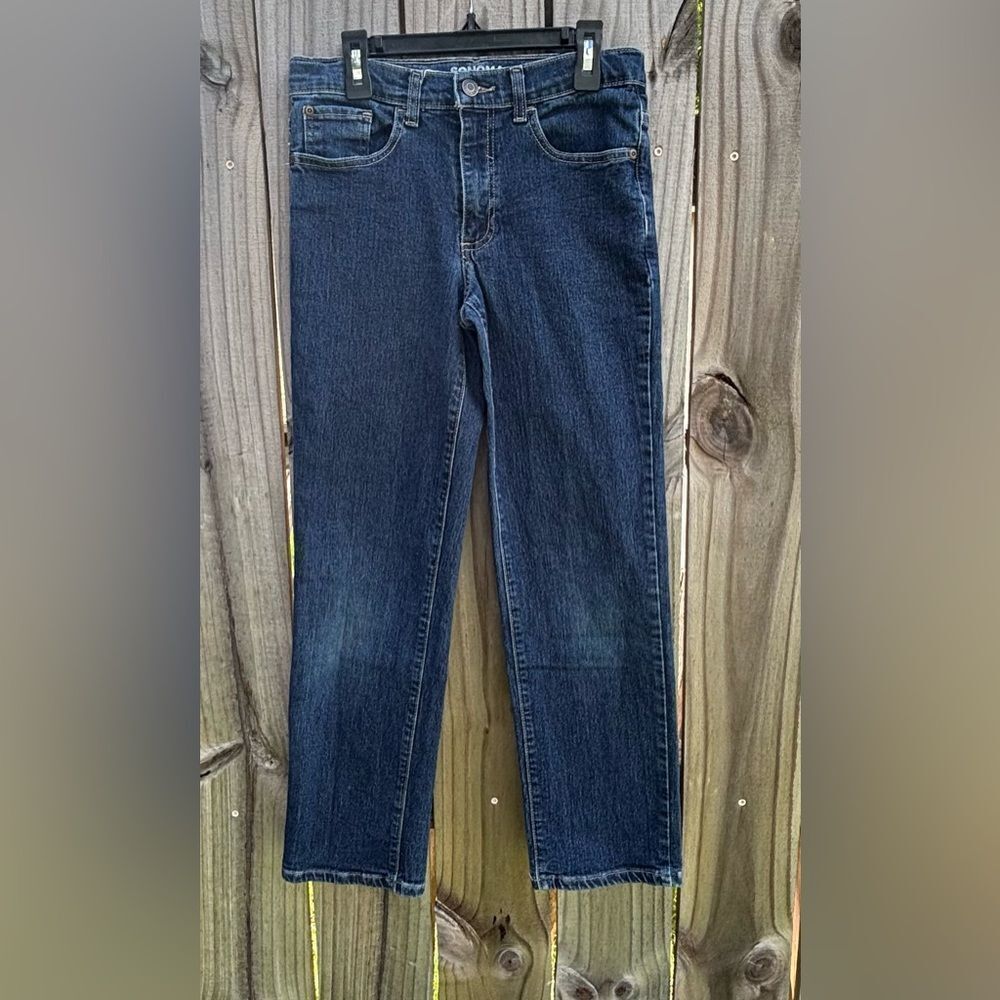 Sonoma Straight Blue Jeans Size 14 Adjustable Waistband Excellent Preloved Cond